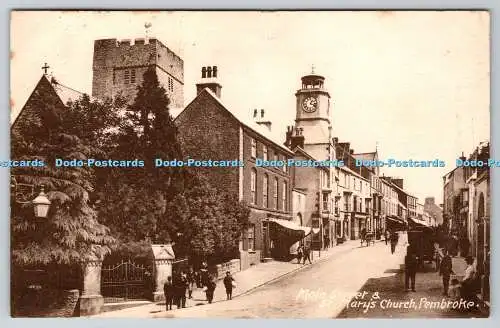 R760870 Pembroke Main Street and St Mary Church A J Hughes 1924