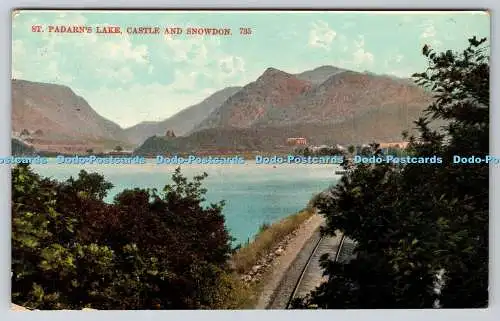 R760954 St Padarn Lake Castle and Snowdon W A and S S Grosvenor Series 1911