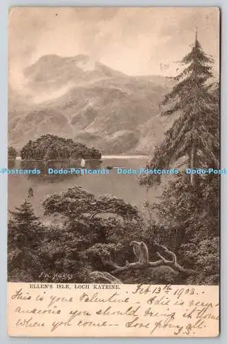 R756371 Loch Katrine Ellen Isle Raphael Tuck and Sons Art Series 646 F W Hayes 1