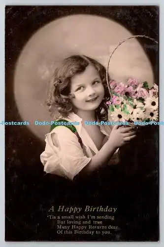 R761259 A Happy Birthday Girl With Flowers Coloured Bromide Studies Series No 70