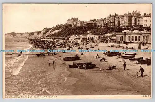 R762427 Bournemouth West Cliff and Sands Photochrom London Tunbridge Wells