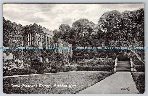 R762439 Haddon Hall South Front and Terrace Valentine Serie