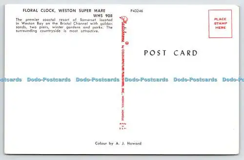 R762460 Weston Super Mare Floral Clock Plastichrome by Colourmaster Norwich Norf