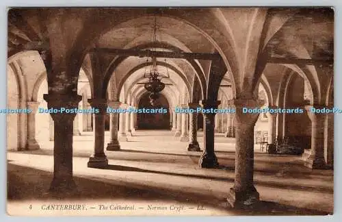 R756747 Canterbury The Cathedral Norman Crypt LL 4 1910