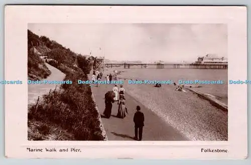 R756839 Folkestone Marine Walk and Pier Upton PM Margate 1911