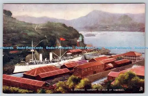 R762719 Ein japanisches Kriegsschiff im Dock bei Nagasaki Tuck Oilette 6463 1904