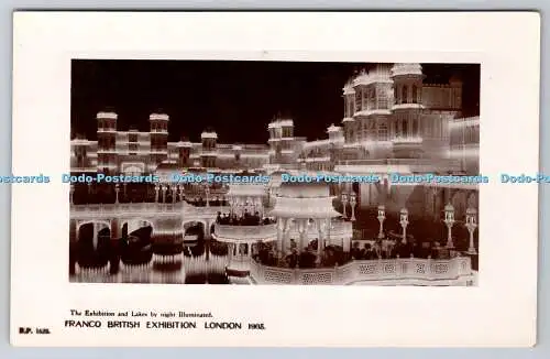 R756870 London Franco British Exhibition The Exhibition and Lakes by Night Illum