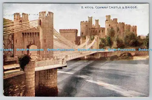 R762749 Conway Castle and Bridge Photochrom London Tunbridge Wells Exclusive Gra