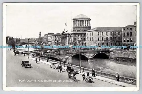 R762761 Dublin Four Courts and River Liffey Valentine 1946