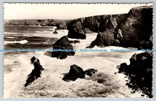 R762768 Bedruthan Steps Near Newquay Valentine RP PM Uxbridge Middlesex 1956