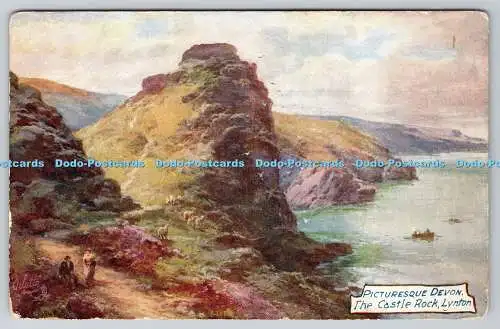 R761725 Lynton Picturesque Devon The Castle Cock Tuck Oilette 7777