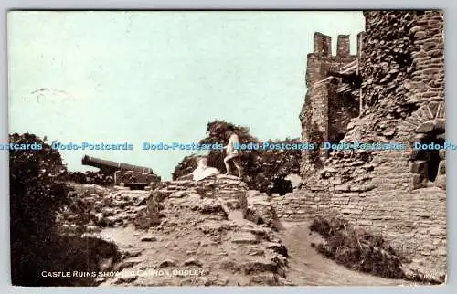 R757091 Dudley Castle Ruins Showing Cannon Dainty Series PM Tipton