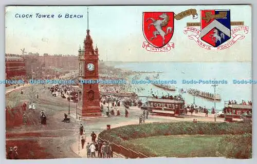 R761848 Uhrturm und Strand B und R Kamera Serie PM Margate 1916