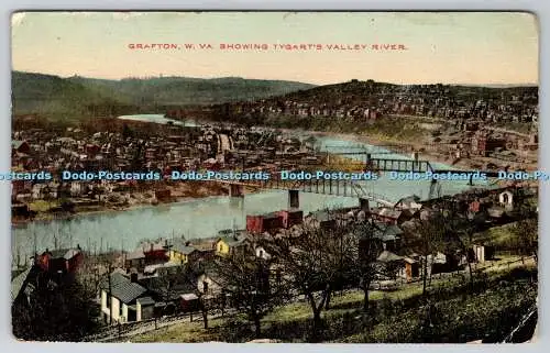 R757130 Grafton W Va zeigt Tygart Valley River PM Canons Burg 1924