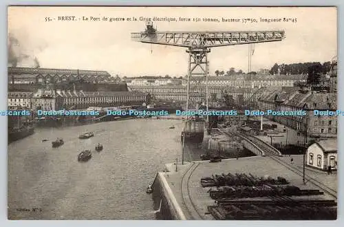 R757133 Brest Le Port de Guerra et la Grue Electrique M S