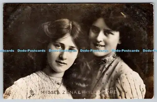 R757188 Misses Zena and Phyllis Dare Celebrities of the Stage Tuck G 913 RP