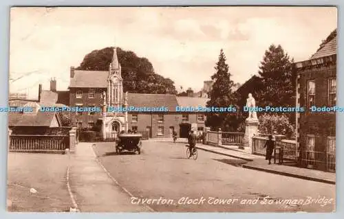 R757475 Tiverton Clock Tower and Lowman Bridge F Frith Reigate No 69890