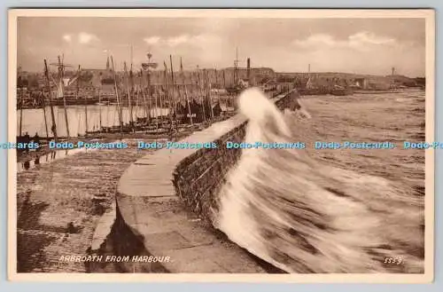 R760280 Arbroath From Harbour Valentine Sepiatype