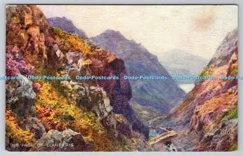 R760302 The Pass of Llanberis Tuck Oilette Picturesque Wales Snowdon No 7877 H B