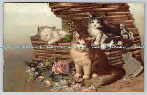 R760605 Katzen und Blumen P M Hübsche Katzen und Hunde Serie 4142