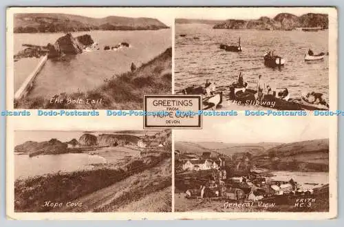 R760699 Grüße aus Hope Cove Devon The Bolt Tail F Frith Reigate 1950 Multi