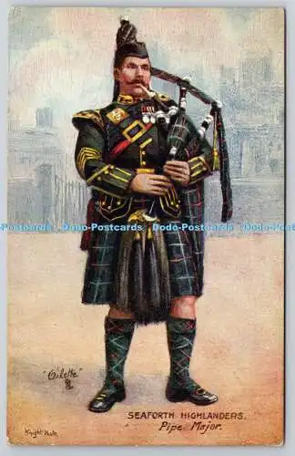 R757556 Seaforth Highlanders Pfeife Major Raphael Tuck and Sons Oilette Postkarte N