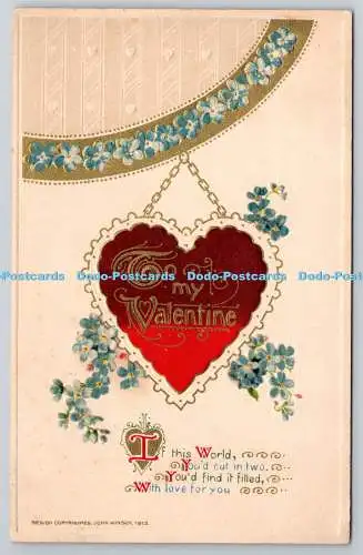 R757634 To My Valentine John Winsch Postkarte 1913