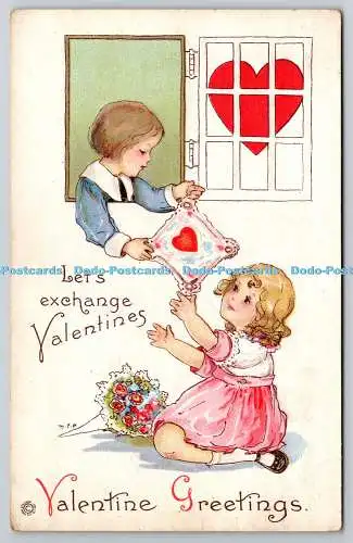 R757636 Valentine Greetings Let Exchange Valentines Alphalsa Publishing Co Serie