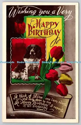 R757695 Ich wünsche Ihnen alles Gute zum Geburtstag Hund Postkarte 1949