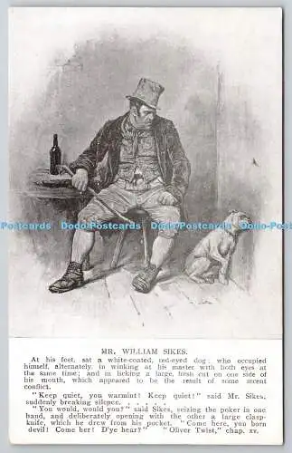 R757990 Mr William Sikes Mann und Hund Postkarte