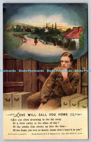 R757995 Love Will Call You Home Bamforth and Co Ltd Songs Series No 5075 1