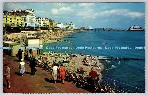 R758124 Eastbourne Sea Front and Pier The Beach Shoesmith and Etheridge Norman L