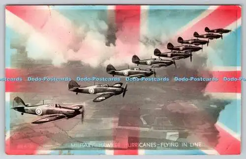 R758233 Military Hawker Hurricanes Flying in Line Valentine RP