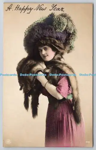 R758315 A Happy new Year Young Woman Portrait E J Hey and Co 1912