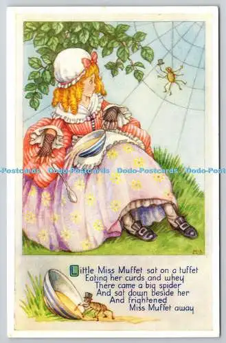 R758554 Little Miss Muffet Sat on a Tuffet J Salmon Ltd Aquarell M S