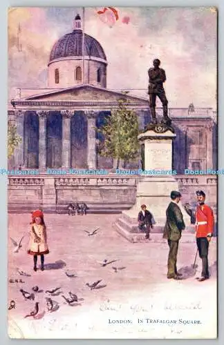 R758875 London Am Trafalgar Square Raphael Tuck and Sons Aquarette Postkarte 6166