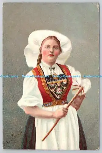 R758892 Frau in Nationaltracht Mittet und Co Nr 17 1907