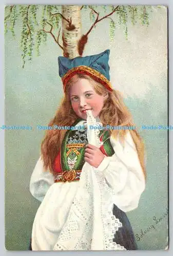 R758893 Frau in National Tracht Mittet und Co Nr 22 1907