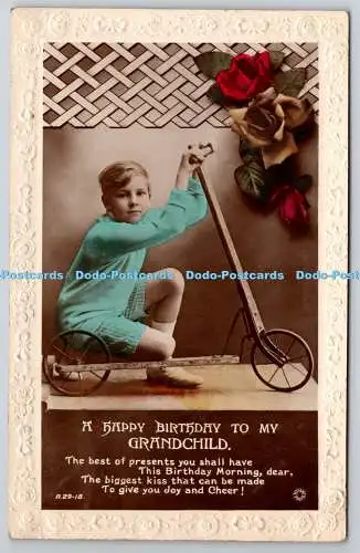 R759027 A Happy Birthday to My Grandchild Rotary Photo RP