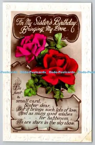 R759088 For My Sister Birthday Bringing My Love Roses RP