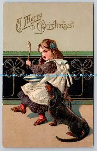 R759096 A Merry Christmas Girl and Dog No 6129 Brilliant