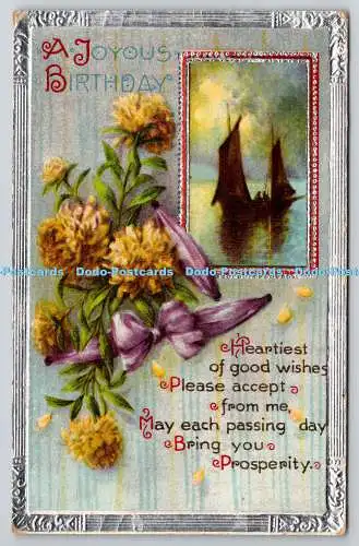 R759334 A Joyous Birthday Sailboat No 1135 Postcard