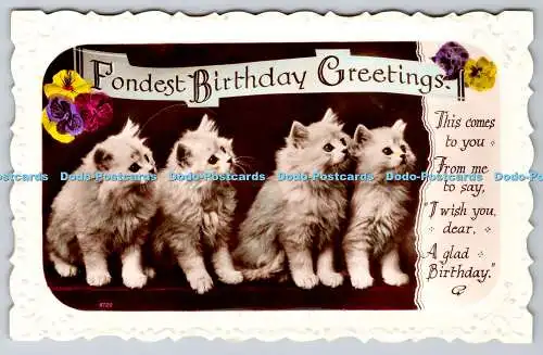 R759516 Fondest Birthday Greetings Four Kittens Windsor Series RP