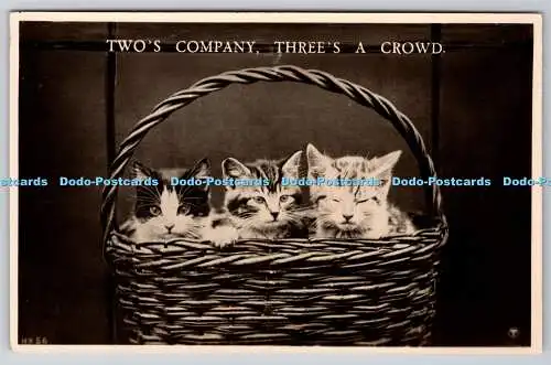 R759519 Two Company Three a Crowd Three Kittens in the Basket RP