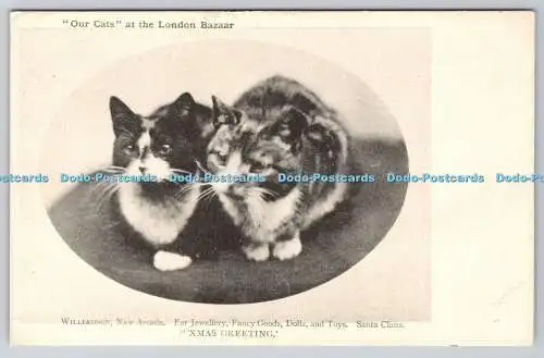 R759531 Weihnachtsgruß zwei Katzen Williamson unsere Katzen auf dem Londoner Basar