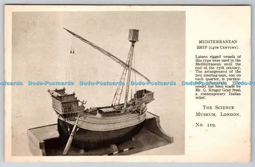 R759556 London Science Museum Mediterranean Ship 14th century Waterlow and Sons