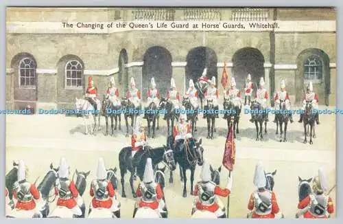 R759616 Whitehall The Changing of the Queen Life Guard at Horse Guards J Salmon