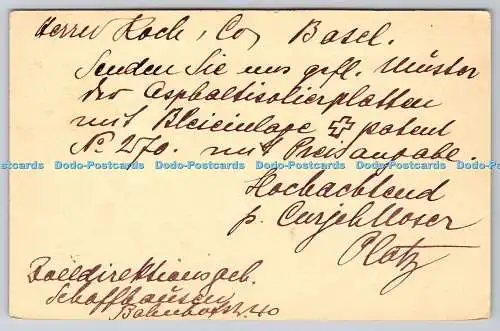 R759982 Basler Brief Postkarte 1912