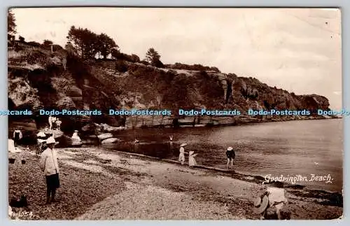 R759990 Goodrington Beach Postkarte PM Paington 1921