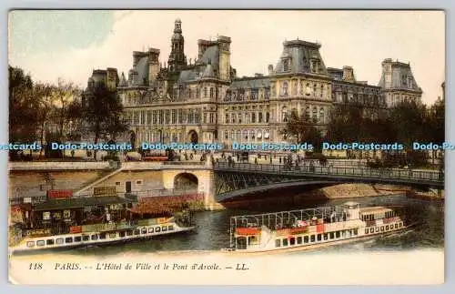 R764742 Paris L Hotel de Ville et le Pont d Arcole LL 118